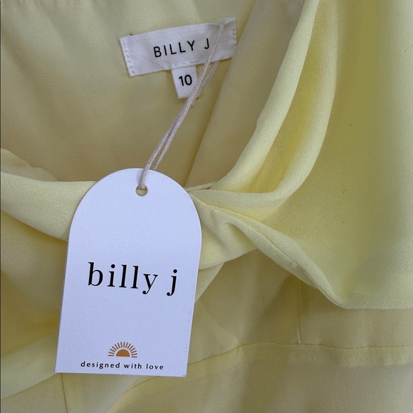 NWT yellow ruffle dress Billy J Kiyah Midi dress size 10 - Picture 6 of 8